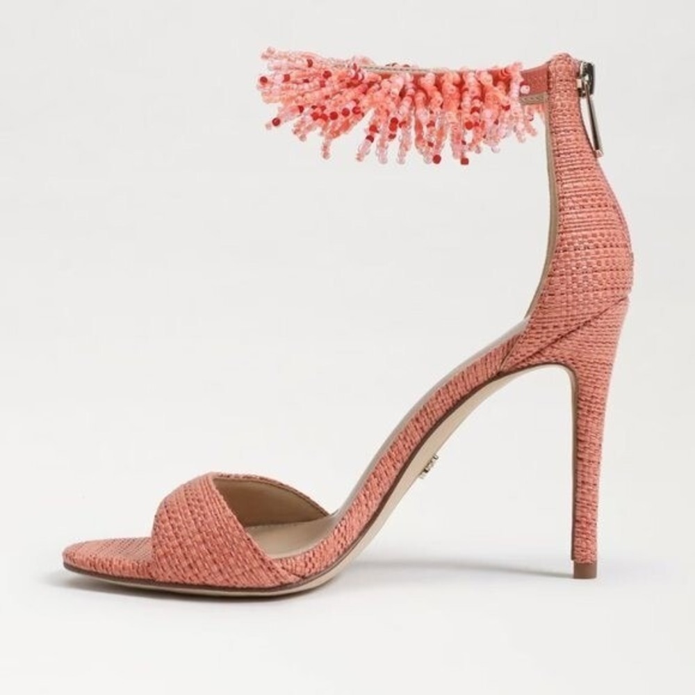 Sam Edelman Gillie Beaded Ankle Strap Heel - Size. 8 - Picture 4 of 7